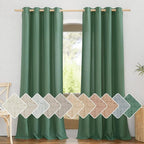 NICETOWN Olive Green Curtains 84 inch Length 2 Panels, Grommet Linen Blend by NICETOWN