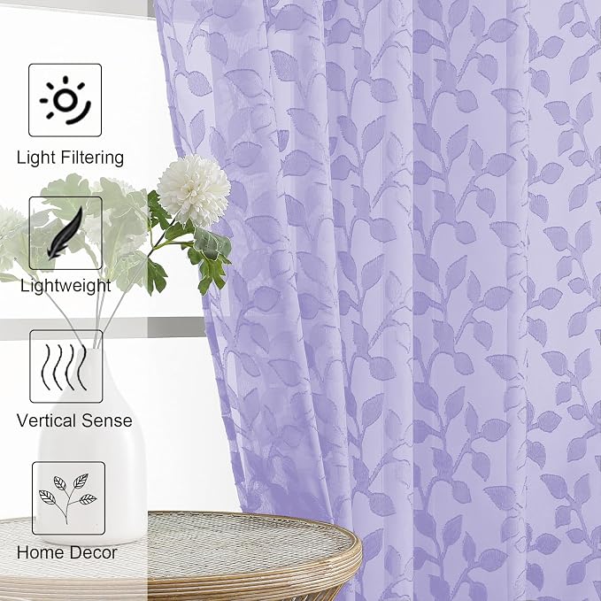 Chyhomenyc Light Purple Sheer Valances - Image 7