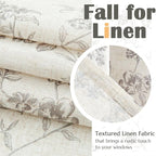 jinchan Linen Kitchen Valance for Windows 16 Inch Gray Floral Double Layer - Image 9