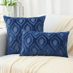 decorUhome Throw Pillow Covers 22x22 Inch Set of 2, Soft Plush Faux Wool Dark - Image 6