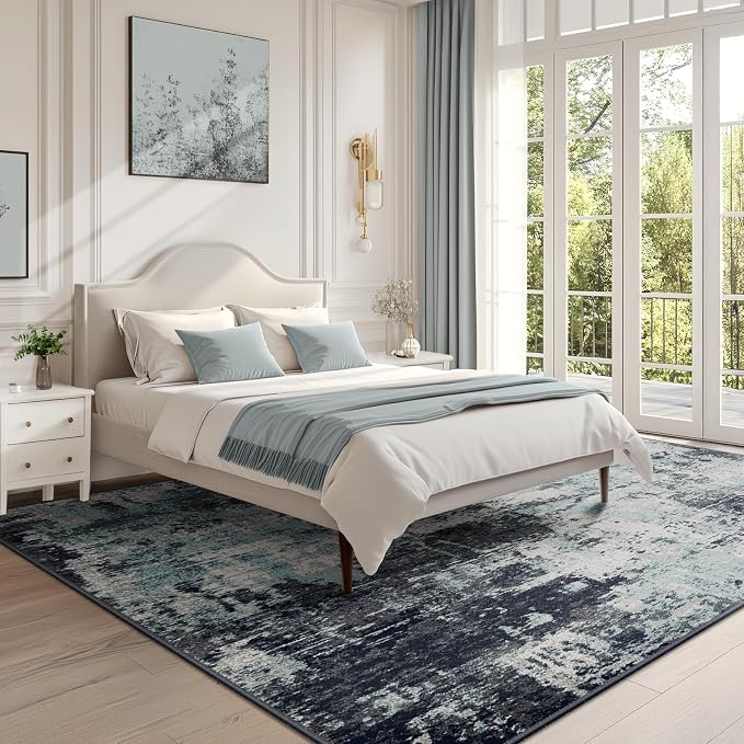 Washable Area Rugs 7'x9' Non-Slip Modern Abstract Soft - Image 9