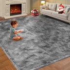 Large Area Rugs for Living Room, Fluffy Shag Fuzzy Plush Soft Bedroom Area Rugs by KNZE