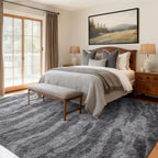 Area Rugs for Living Room, Tie-Dyed 6x9 Feet Soft Fluffy Shagg Plush Rug High - Image 2