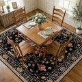 RELEANY Area Rugs Square 7ft Washable Non-Slip, Floral Vintage Distress Print by RELEANY
