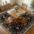 RELEANY Area Rugs Square 7ft Washable Non-Slip, Floral Vintage Distress Print by RELEANY