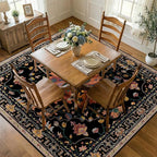 RELEANY Area Rugs Square 8ft Washable Non-Slip, Floral Vintage Distress Print - Image 2