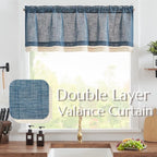 jinchan Linen Valance for Farmhouse Living Room Windows 16 Inch Slubbed Crossed - Image 2