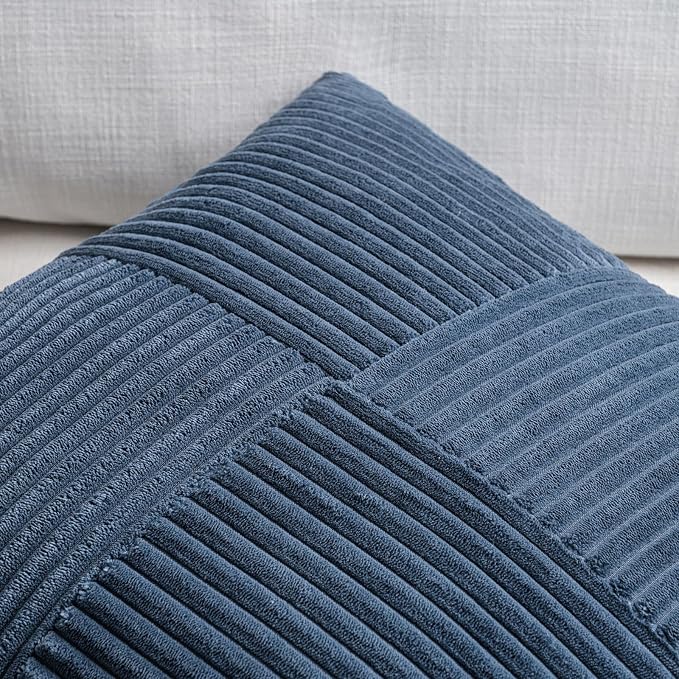 Fancy Homi Set of 2 Dusty Blue Boho Long Lumbar Body Decorative Throw Pillow - Image 3
