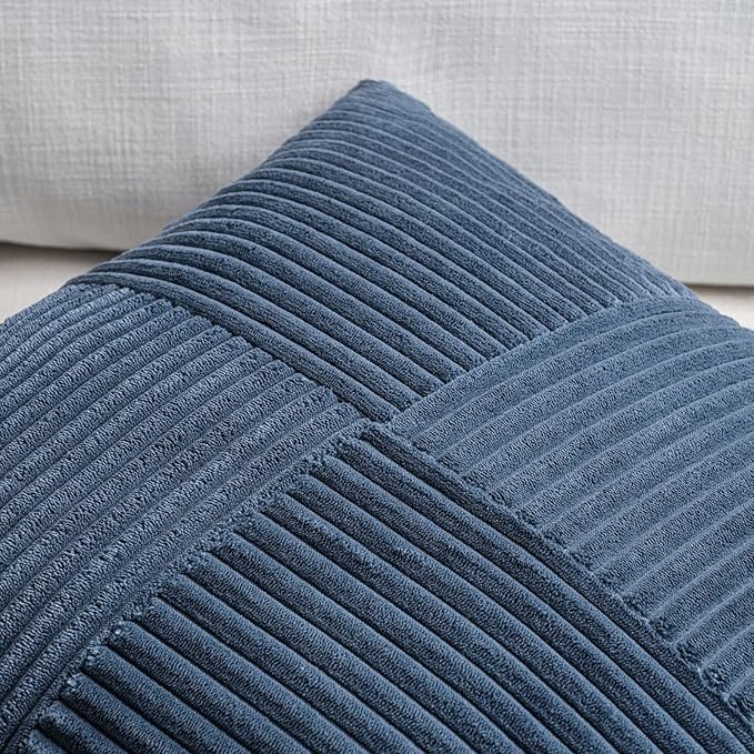 Fancy Homi 2 Packs Dusty Blue Lumbar Decorative Throw Pillow Covers 16x26 Inch - Image 3