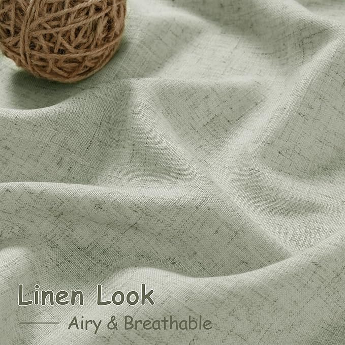 Nanspring Sage Green Curtains 132 Inches Long 2 Panels - Image 5