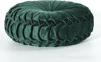 HIG Set of 2 Decorative Round Pleated Throw Pillows, Classy Accent Pumpkin - Image 6