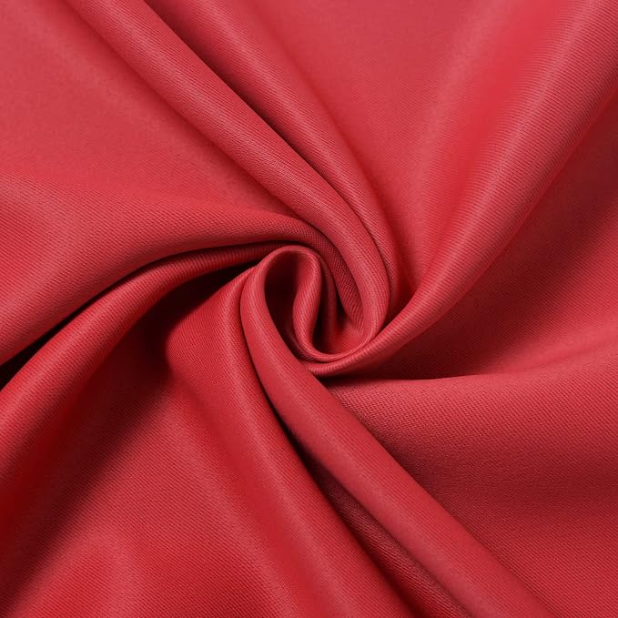 Yakamok Red and Black Blackout Curtains, Ombre Room Darkening Window Curtains - Image 6