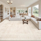 Area Rugs 9x12 Living Room: Vintage Boho Neutral Washable Rug Indoor Soft Large - Image 8