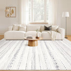 Nakagishi 5x8 Area Rug Living Room: Washable Boho Large Neutral Soft Farmhouse - Image 4