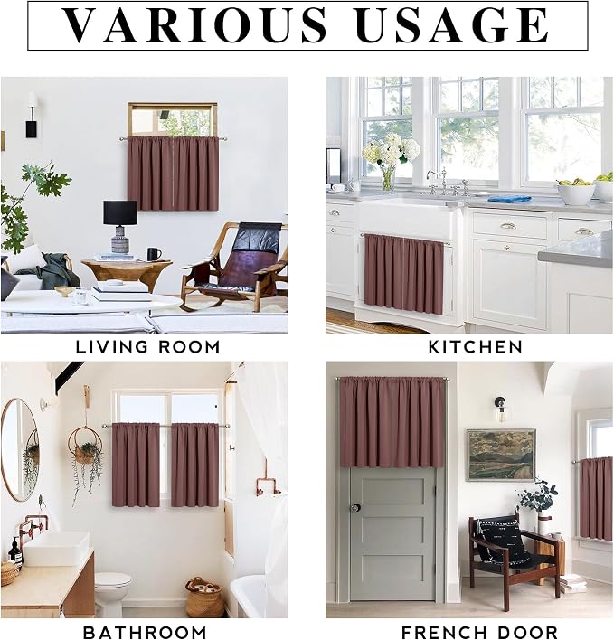 RYB HOME Blackout Curtains for Bedroom Living Room 63 inches Long, Thermal - Image 6