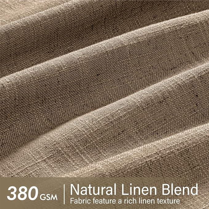 MIULEE Pinch Pleated Thick Linen Curtains 96 Inches Long 2 Panels - Image 4
