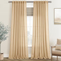 Tan Linen Curtains 108 inches Long by Jolilight