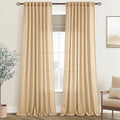 Tan Linen Curtains 90 inches Long by Jolilight