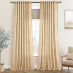 Tan Linen Curtains 90 inches Long by Jolilight