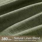 MIULEE Olive Green Pinch Pleated Thick Linen Curtains 108 Inches Long 2 Panels - Image 4
