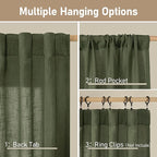 LAMIT Olive Green Linen Curtains - Image 2