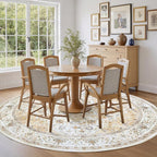 AMADA HOMEFURNISHING Round 6ft Area Rugs, Low-Profile Washable Rug - Image 2