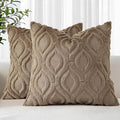 decorUhome Throw Pillow Covers 26x26 Inch Set of 2, Soft Plush Faux Wool Light by decorUhome