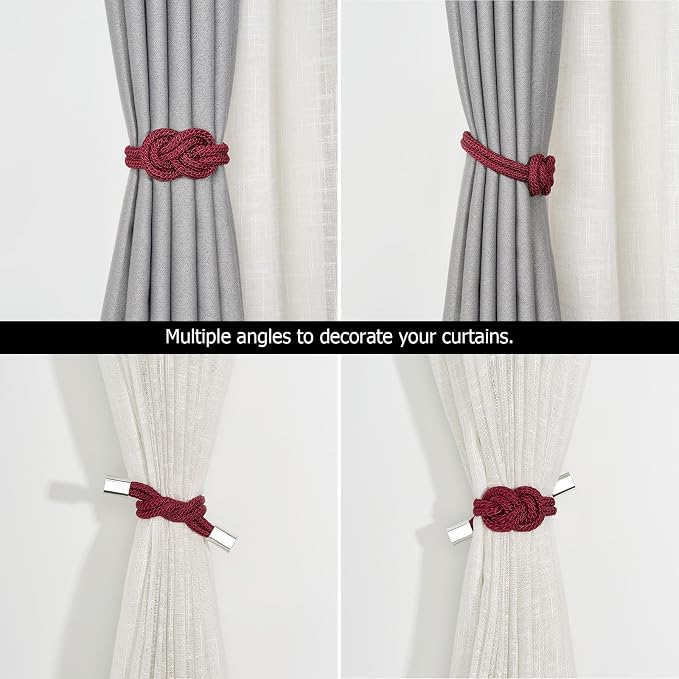 NICEEC 4 Pack Mini Magnetic Curtain Tiebacks Nordic Simple Style Drape Tie - Image 5