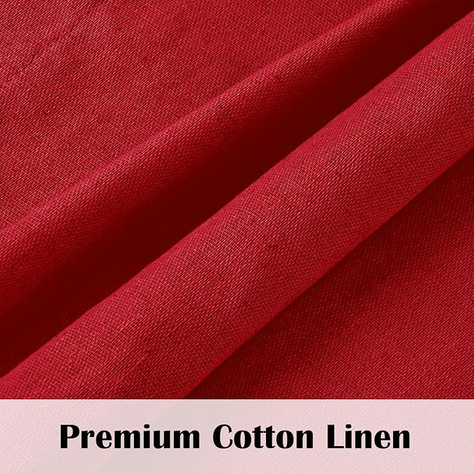 FRAMICS Farmhouse Kitchen Curtains 24 Inch Length, Rustic Cotton Linen Tier - Image 6