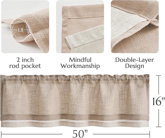 jinchan Linen Farmhouse Valances - Image 6