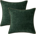 MIULEE Pack of 2 Christmas Pillow Covers 20x20 Inch Dark Green Farmhouse - Image 9