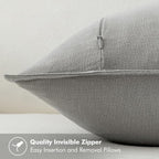 MIULEE Decorative Linen Pillow Covers 20x20 Inch Light Gray ​Boho Farmhouse​ - Image 3