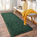 Soft Runner Rugs for Bedroom Hallways, 2x6 Green Fluffy Shag Throw Area Rug Non - Image 2