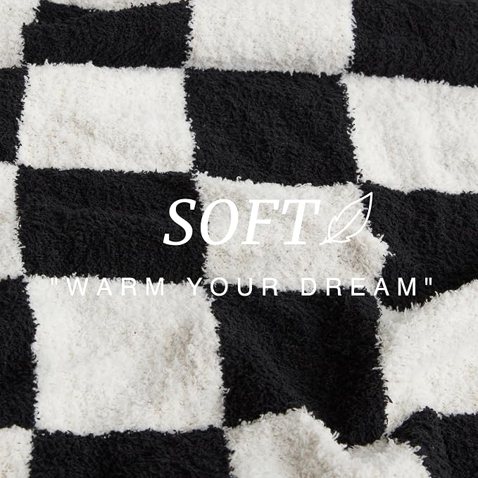 EXQ Home Checkered Throw Blanket, Knitted Blankets - Image 7