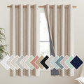 NICETOWN Cream 100% Blackout Linen Curtains 45 inch Long Burg by NICETOWN