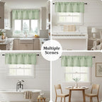 OWENIE Light Green Valances for Windows 1 Pcs, Light Filtering Textured - Image 7