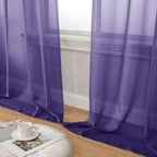 Aiyufeng Purple Sheer Curtains 96 Inches Long 2 Panels Set, Light Filtering - Image 8