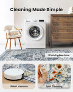 AMADA HOMEFURNISHING Round 5ft Area Rugs, Low-Profile Washable Rug - Image 4