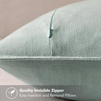MIULEE Decorative Linen Pillow Covers 18x18 Inch Aqua Green ​Boho Farmhouse​ - Image 3