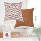 HPUK Decorative Throw Pillow Covers Set of 4 Geometric Design Linen Cushion - Image 3
