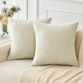 MIULEE Pack of 2 Cream Throw Pillow Covers 18x18 Inch Natural Soft Pillow Covers by MIULEE