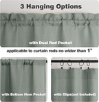Chyhomenyc Olive Green Valance for Windows, Light Filtering Faux Linen Solid - Image 5