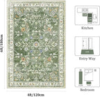 Yamaziot Washable Area Rug 4x6, Non-Slip Boho Floral Living Room Rug - Image 2