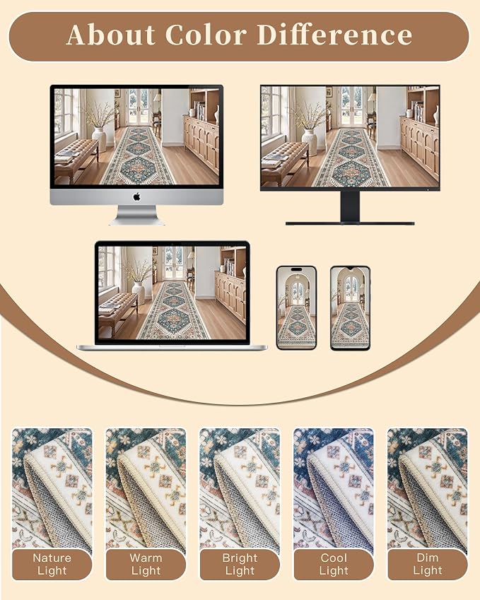 Madane 5x7 Area Rugs for Living Room, Stain Resistant Washable Rugs, Non-Slip - Image 9