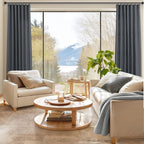 Grey Curtains for Living Room 96 Inches Long 2 Panels Back Tab Light Filtering - Image 6