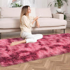 Tie-Dyed Red 2x6 Machine Washable Runner Rugs - Image 2