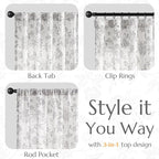 jinchan Linen Floral Curtains for Living Room, 96 Inch Length Curtains - Image 5