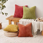 MIULEE Pack of 4 Burnt Orange Couch Throw Pillow Covers 18x18 Inch Yellow Green - Image 5