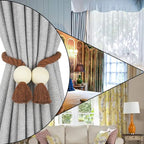 4 Pack Magnetic Curtain Tiebacks Cotton Hand Woven Tie Back Decorative Rope - Image 6