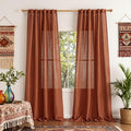 MYSKY HOME Extra Long Curtains for Living Room 96 Inches Light Filtering Semi by MYSKYHOME